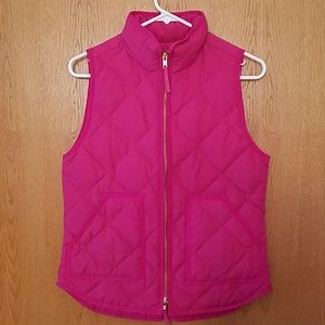 New! J.Crew Hot Pink Quilted Vest